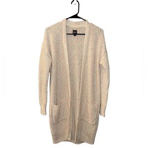 GAP Pink and Green Tight Knit Open Face Long Line Sweater Cardigan